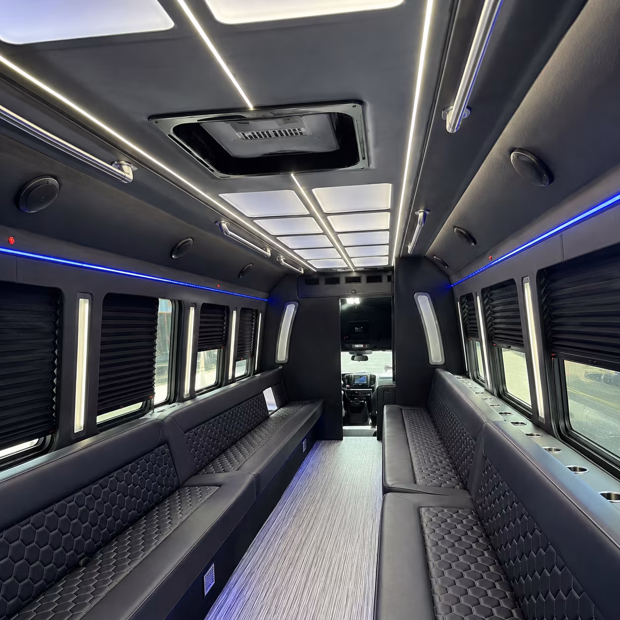 redondo beach party bus rental interior